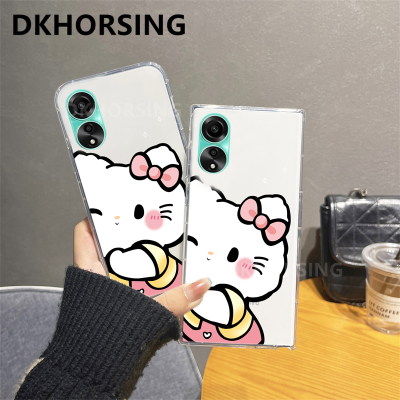 DKHORSING เคสโทรศัพท์รูปการ์ตูนใหม่สำหรับ OPPO A78 A77S A98 A77 A57 A76 A96 A95 A55 A54เคสโทรศัพท์มือถือ A16 A17K A16E A16K A15 A15S น่ารัก KT รูปหมี KT Bear Softcase Oppo A78 4G 5G ใส A17 NFC