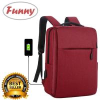 Funny.Shop Multifunction USB charging แฟชั่นกระเป๋าเป้สะพายหลังสำหรับผู้ชาย แล็ปท็อป Men Laptop Backpack กระเป๋าและเป้สะพายหลัง