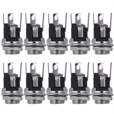 10 Pack 5.5X2.1Mm Female Socket Connector Panel Mount For DC Power Supply Jack Terminal Plug Adapter Replacement