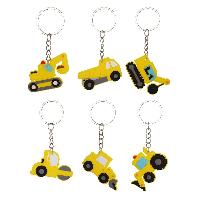 1pcs Cute Cartoon Engineering Car Key Chain Tractor Pvc Key Rings Car Pendant Keychains Holder Bag Hanging Kids Party Gifts Key Chains