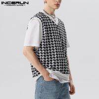 ∏❏ Incerun เสื้อกล้าม คอวี ลําลอง สไตล์วิทยาลัย