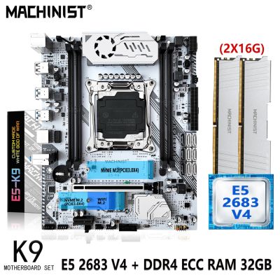 MACHINIST X99 Set Motherboard Kit Xeon E5 2683 V4 CPU 32GB(2*16G) DDR4 ECC RAM Memory LGA 2011-3 Slot Nvme M.2 Sata 3.0 M-ATX