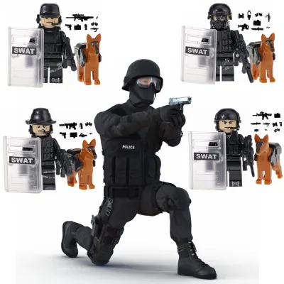 SWAT ของขวัญวันเกิดการศึกษาของเล่นสำหรับเด็ก DIY อาคารบล็อก Minifigures อิฐภาพยนตร์