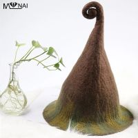 หมวกเครื่องประดับฮาโลวีนเอลฟ์ Creative Handmade Wool Felt หมวกคอสเพลย์ Steeple Wizard แฟชั่น Street หมวกตลกเครื่องแต่งกาย Party