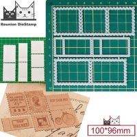 Dies Scrapbooking Rectangle Stitch Postage Stamp Frame METAL CUTTING DIES 2022 Craft Die Cut Embossing Stencil Photo Card Making