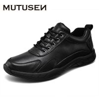 Natural Leather Black Sneakers Men Breathable Casual Shoes Fashion Men Shoes Social Shoe Male Outdoor Designer Sneakers