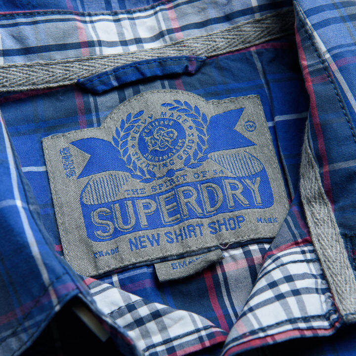 superdry-washbasket-check-short-sleeve-shirt-เสื้อเชิ้ต-สำหรับผู้ชาย-สี-acid-check-cobalt