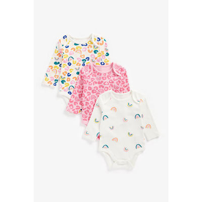 ชุดบอดี้สูทเด็กทารก Mothercare rainbow leopard bodysuits - 3 pack ZC338