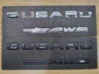 โลโก้ตัวอักษร ซูบารุ ตัวแยก ชุด ติดด้านหลัง สีเงิน / ดำ Subaru Symmetrical AWD Badge logo Silver / Black 2015+ WRX/STI XV Forester