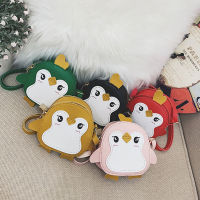 Girls Childrens Mini Bags Cute Penguin Shape Animal Shoulder Bag Clutch Kids Crossbody Bags PU Leather Mini Messenger Bag