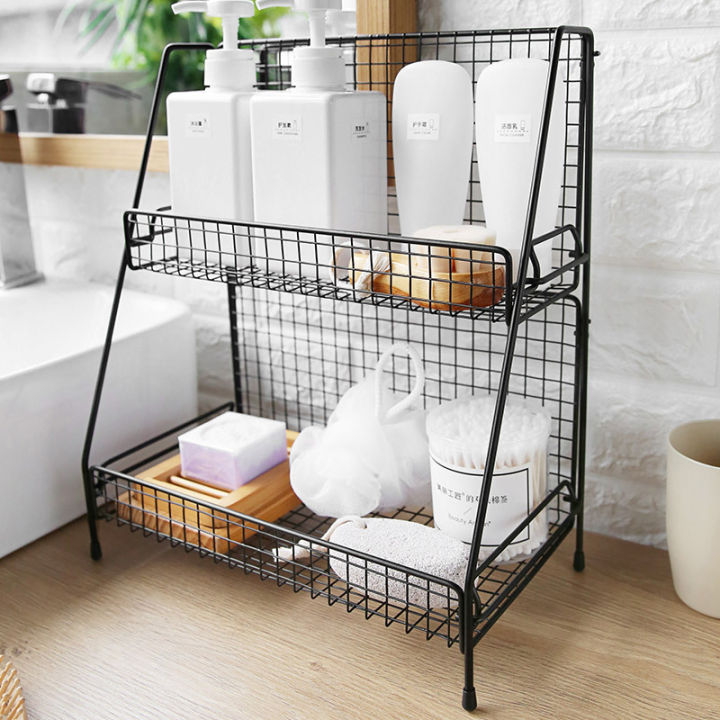 iron-wire-kitchen-storage-rack-cosmetic-makeup-basket-metal-spice-seasoning-holder-bathroom-shelf-desktop-hollow-dish-organizer