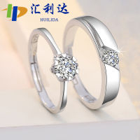 [COD] Huilida Snowflake แหวนเพชรจำลองหกกรงเล็บข้อเสนอลูกไม้ประกายพิเศษแหวนคู่ชุบทองคำขาวสำหรับงานแต่งงาน