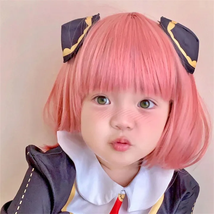 halloween costume for kids girls Anime Spy X Family Anya Cosplay Wig