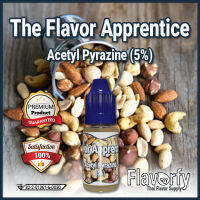 The Flavor Apprentice Acetyl Pyrazine (5%) - อะซีทิล ไพราซีน 5 เปอร์เซ็นต์ - กลิ่นผสมอาหาร - ผ่านการรับรองจาก อย. ประเทศไทย บรรจุและขายโดย Flavorfy กลิ่นผสมอาหารอเนกประสงค์ เหมาะสำหรับ ลูกอม, กัมมี่, น้ำผลไม้, เบเกอรี่, ไอศครีม, ของเหลวอื่่นๆ