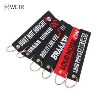 Motorcycle Keychain Car Embroidery Key Chain Gifts Tag Key Fobs Holder Loud Noise Loud Pipes Team Save Lives Keychain