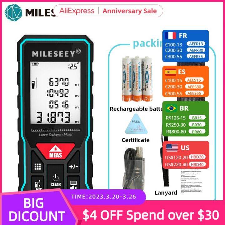 Mileseey X6 เครื่องวัดระยะด้วยเลเซอร์ trena เครื่องวัดระยะด้วยเลเซอร์ ...