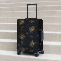 Magical Symbol Suitcase Cover Gold Moon Sun Stars Fun Travel Protection Luggage Supplies Holiday