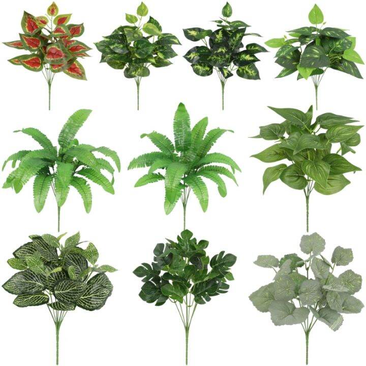 artificial-plants-leaves-silk-tortoiseshell-leaf-dieffenbough-fake-small-fairy-taro-simulation-green-plant-living-room-decor-spine-supporters