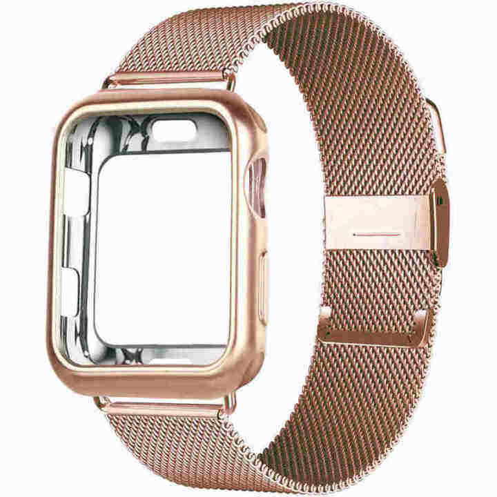 ชุดสายนาฬิกาโลหะแบบ-milanese-แบบ2-in-1-สายรัดข้อมือนาฬิกาสเตนเลสสตีลแบบเคสสำหรับ-apple-watch-ขนาด49มม-8-7-45มม-41มม-6-5-4-se-3-2-1-42มม-38มม-44มม-40