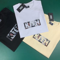 2022 Stock Kith Box Logo T Shirt Flower Print Men Women Casual Oversize Kith T-shirt