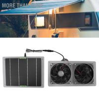 More than Home ชุดพัดลมแผงโซลาร์เซลล์ 100W 12V พัดลมดูดอากาศคู่แบบพกพากันน้ำชุดแผงโซลาร์เซลล์สำหรับเรือนกระจกในบ้าน