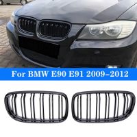 ตะแกรงเตียงคู่ไตด้านหน้ารถยนต์สีดำเงากระจังหน้ารถแข่งสำหรับ BMW 3 Series E91 E90 Lci 2009- 2012อุปกรณ์ตกแต่งรถยนต์