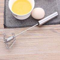 ▽✑﹊ Semiautomatic Hand Press Type Rotary Egg Whisk Agitator 10 Inch Stainless Steel Mixer Kitchen Tools