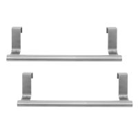 Towel Rack For Cabinet Strong Steel Kitchen Over Cabinet Towel Bar Rack - 2 Pack