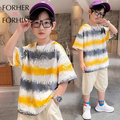 FORHERFORHIM 2021ใหม่ฤดูร้อนหล่อ Tie-Dye แนวโน้มสั้นเสื้อยืดเด็กเสื้อยาวปิดถึงก้นครึ่งแขนยาวจัดส่งฟรี FH209983124