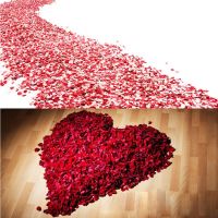❦۩ 1000/3000pcs Artificial Simulation Rose Flower Petal Romantic Wedding Room Home Decoration DIY Silk False Rose Petal 5x5cm 50