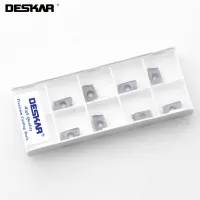 10PCS DESKAR R390-11T308M-PL LF90 เครื่องตัดกลึงซีเอ็นซีเม็ดมีดกลึงใบมีดตัดเซอร์เมทเครื่องมือชิ้นส่วนเครื่องจักรโลหะ