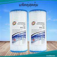 ไส้กรองจีบ ไส้กรองบิ๊กบลู ขนาด 4.5 X 10 นิ้ว กรองละเอียด 5 ไมครอน Treatton Pleated Filter ไส้กรองน้ำแบบ จีบ TREATTON ฺBIGBLUE 5M 10นิ้ว   แพ็คคู่ 2 ไส้