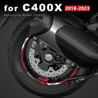 ♝○ Motorcycle Wheel Sticker Waterproof Rim Stripe C400X 2019 for BMW C400 C 400 X 400X 2018-2023 2020 2021 2022 Accessories