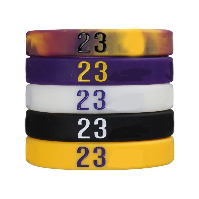 E SELECT Rubber Wristbands Silicone Bracelet for Basketball Fans 5PCS 