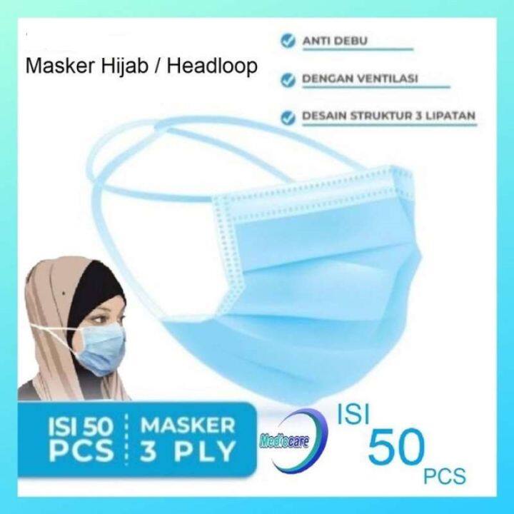 masker medis 3 ply hijab