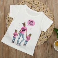 2019 New Harajuku Girl T Shirt Children Cute Mom And Daughter Love Life Kawaii Printing Tshirt Boys Round Neck Kids Tops