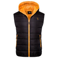 2021 New Giraffe nd Winter Jacket Men Hoodied Vest Men Zipper Mens Jacket Sleeveless Casual Winter Waistcoat Men