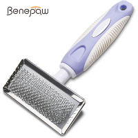 Benepaw Professional Dog Brush Massages Particle Ergonomic Anti-slip Pet Grooming Slicker Comb Removes Tangles Dander Loose Hair