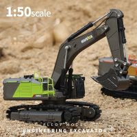 【HOT】 Diecast Excavator Vehicles 1/50 Scale Alloy Engineering Car Dump Truck Forklift Kids Boys