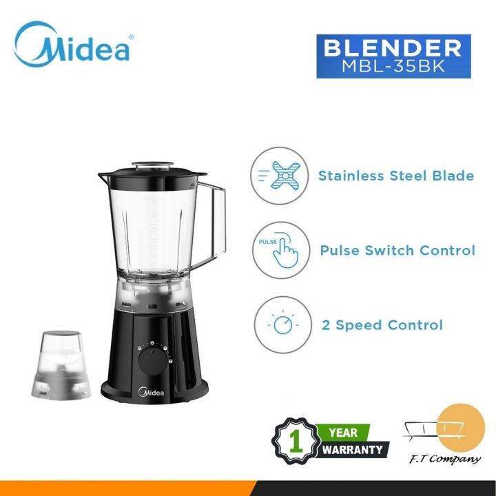 Midea MBL-35BK 1.25L Blender (350W) | Lazada