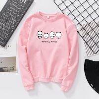 ♚Thanksgiving♚Womens Casual Blouse 5 Colors Long Sleeve pandas Print Loose Sports Lengan Panjang Wanita Baju Korean Clothes