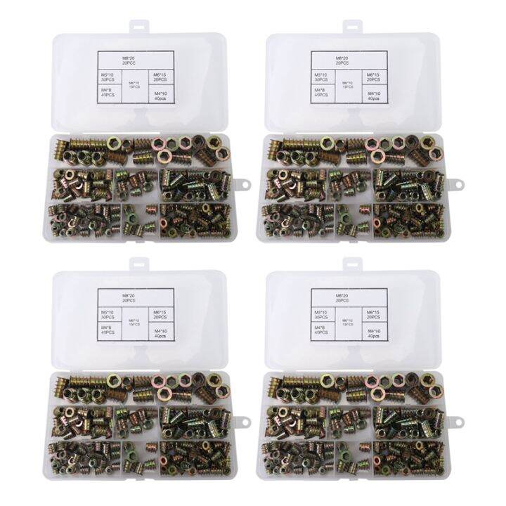 Threaded Inserts Nuts, Wood Insert Assortment Tool Kit, M4/M5/M6/M8