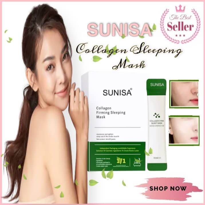 ORIGINAL 20pcs in 1 box Sunisa Collagen Firming Sleeping Mask Hydrating Moisturizing Whitening