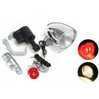 3w 6v Bicycle Head Lamp Tail Light Kit Bicycle Motorized Friction Generator Safety Warning Light With Accessories