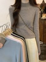 original Uniqlo NEW Autumn new half-turtle collar slimming sweater for women in autumn and winter with coat long-sleeved bottoming sweater top