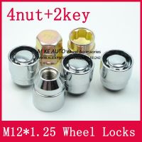 4Nuts+2keys M12x1.25 1.25 Wheel Locks Lug Nuts Anti theft Security Nut Fit For Nissan X-trail Geniss Tiida Livina  LS010-06 Nails  Screws Fasteners