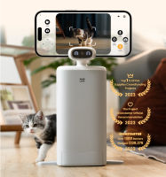 HHOLOVE O Sitter Automatic Cat Feeder with Camera เครื่องให้อาหารแมวอัตโนมัติ เครื่องให้อาหารแมวมีกล้อง พูดคุยตอบโต้ได้ ยิงแสงเลเซอร์เล่นกับน้องแมวได้