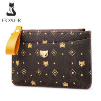 FOXER Women Wallets Embossing Mini Card Holder Wallet Stylish Lady Money Bag PVC Coin Packet Female Clutch Purse Lady Key Wallet