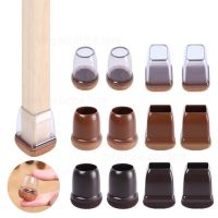 ☍ 16Pcs New Table Chair Leg Protective Caps Thicken Silicone Furniture Foot Legs Cover Floor Protector with Wrapped Felt Bottom