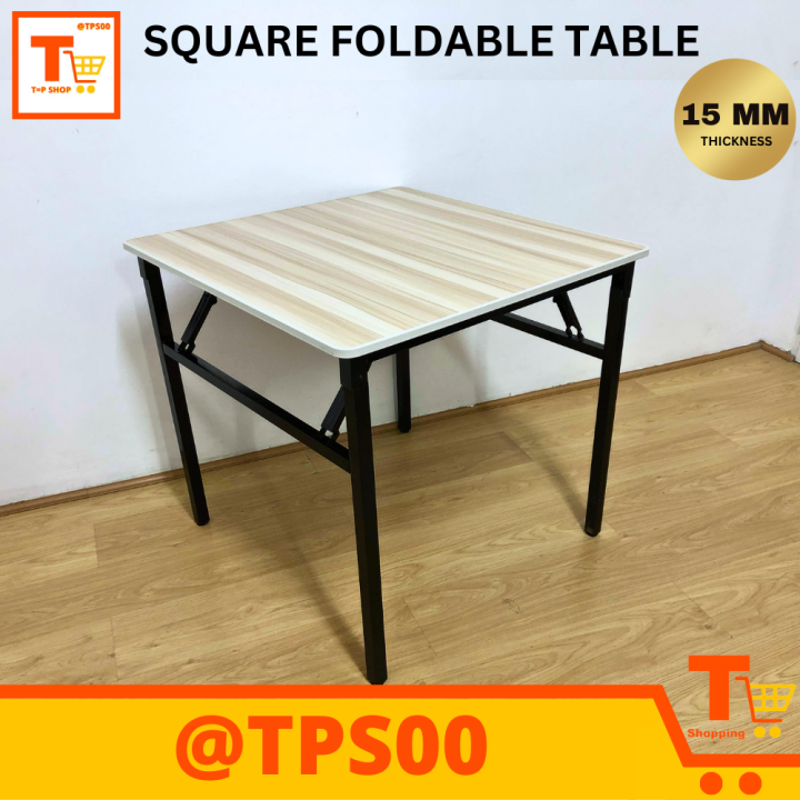 FOLDABLE/FOLDING SQUARE TABLE (60x60, 80x80) WITH METAL LEGS (WOOD ...